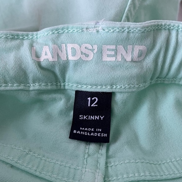 •Lands' End• Girl’s Skinny Fit Twill Pants in Mint - Size 12 - Picture 2 of 9